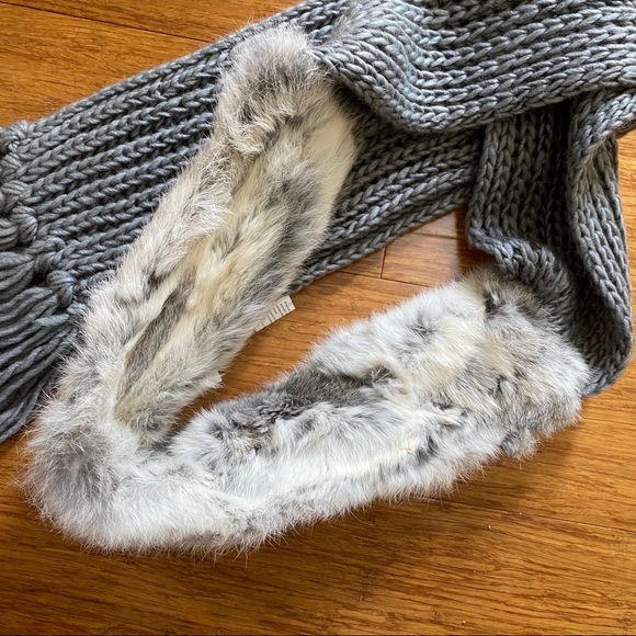Mitchie’s Matchings Real Rabbit Fur Wool Scarf - Picture 5 of 6